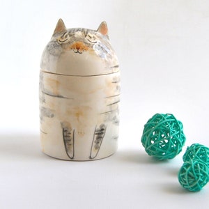 Personalized Cat Urn with Semi-spherical cover, with Name or without Name. Special Memory. Multipurpose Box. Made To Order image 1