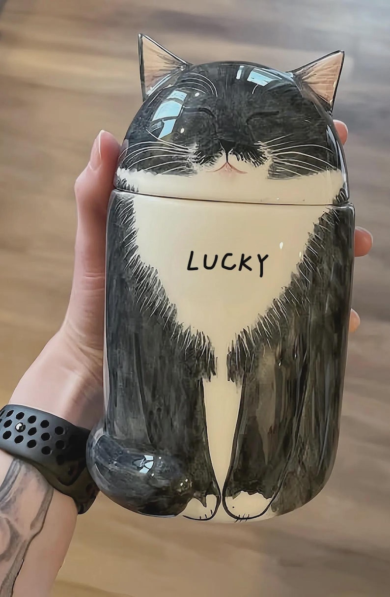 Personalized Cat Urn with Semi-spherical cover, with Name or without Name. Special Memory. Multipurpose Box. Made To Order image 10