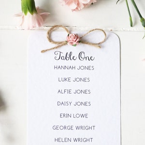 Rustic Rose and Gold Heart Wedding Table Plan Card image 1