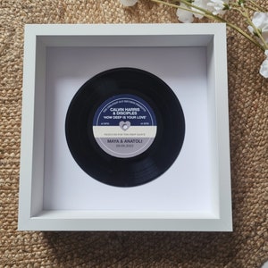 Personalised Vinyl Record Frame Wedding Gift, Anniversary Gift First Dance, Special Song, Wedding Song, Our Song image 1