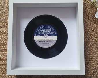 Personalised Vinyl Record Frame Wedding Gift, Anniversary Gift - First Dance, Special Song, Wedding Song, Our Song