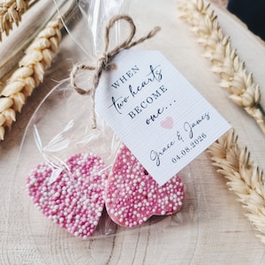 Love is Sweet Chocolate Strawberry Heart Wedding Favours - Two Hearts Become One, Jazzies, Sweet Favours, Wedding Favours, Sweet