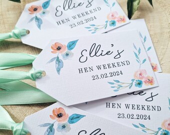 Rustic, Elegant, Pretty, Floral Hen Party Tags - Hen Party, Hen Party Bags, Hen Party Favours, Hen Weekend