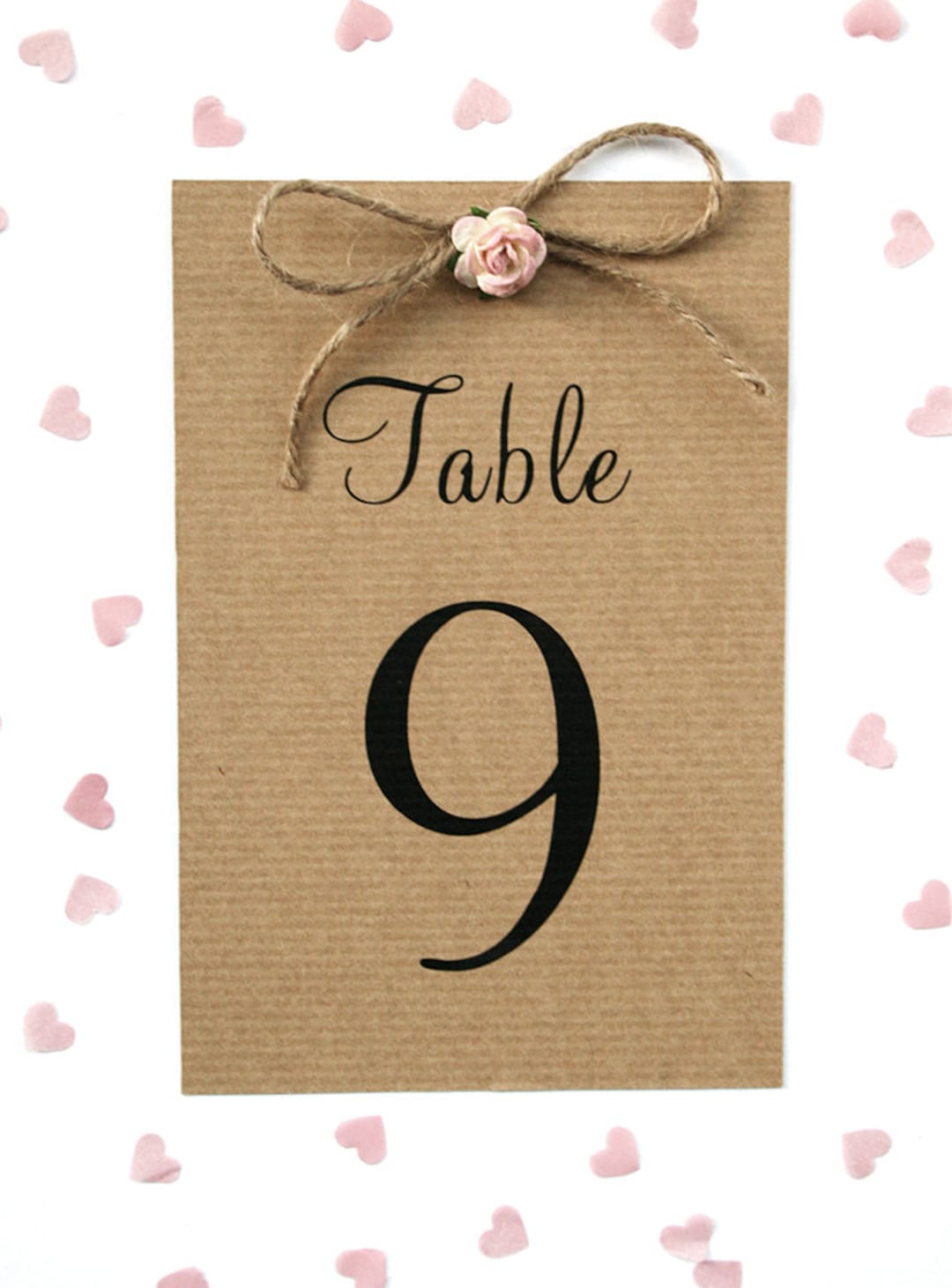 Rustic Rose and Twine Wedding Table Number Card Etsy UK