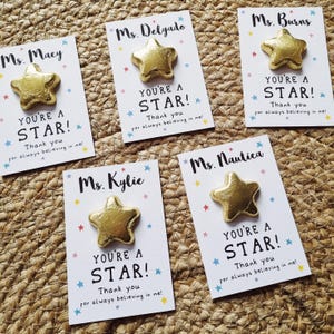 Carte-cadeau chocolat étoilé You're a Star - Merci professeur personnalisé, professeur étoilé, remerciement, cadeau de fin d'année, école