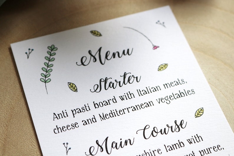 Rustic Floral Wreath, Botanical Wedding Menu image 1