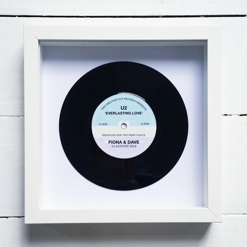 Personalised Vinyl Record Frame Wedding Gift, Anniversary Gift First Dance, Special Song, Wedding Song, Our Song image 6