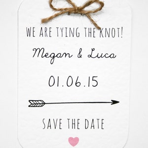Tying the Knot Save The Date Cards with twine bow detailing image 4