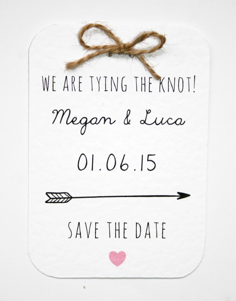 Tying the Knot Save The Date Cards with twine bow detailing image 4