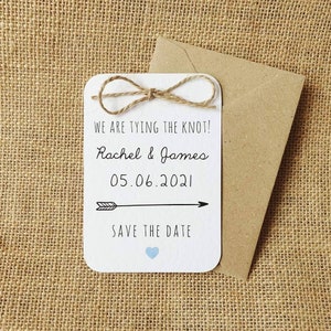 Tying the Knot Save The Date Cards with twine bow detailing image 1