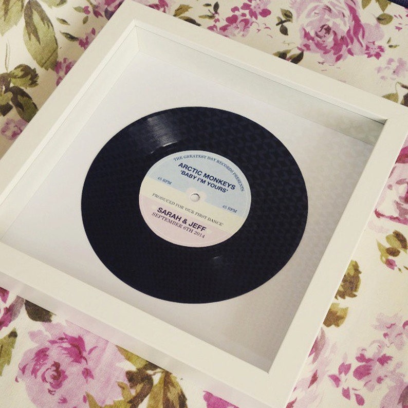 Personalised Vinyl Record Frame Wedding Gift, Anniversary Gift First Dance, Special Song, Wedding Song, Our Song image 7