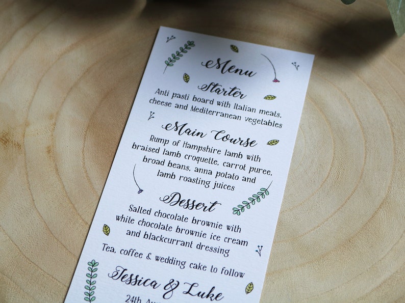 Rustic Floral Wreath, Botanical Wedding Menu image 3