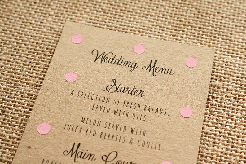 Pastel Polka Dot Menu Card image 2