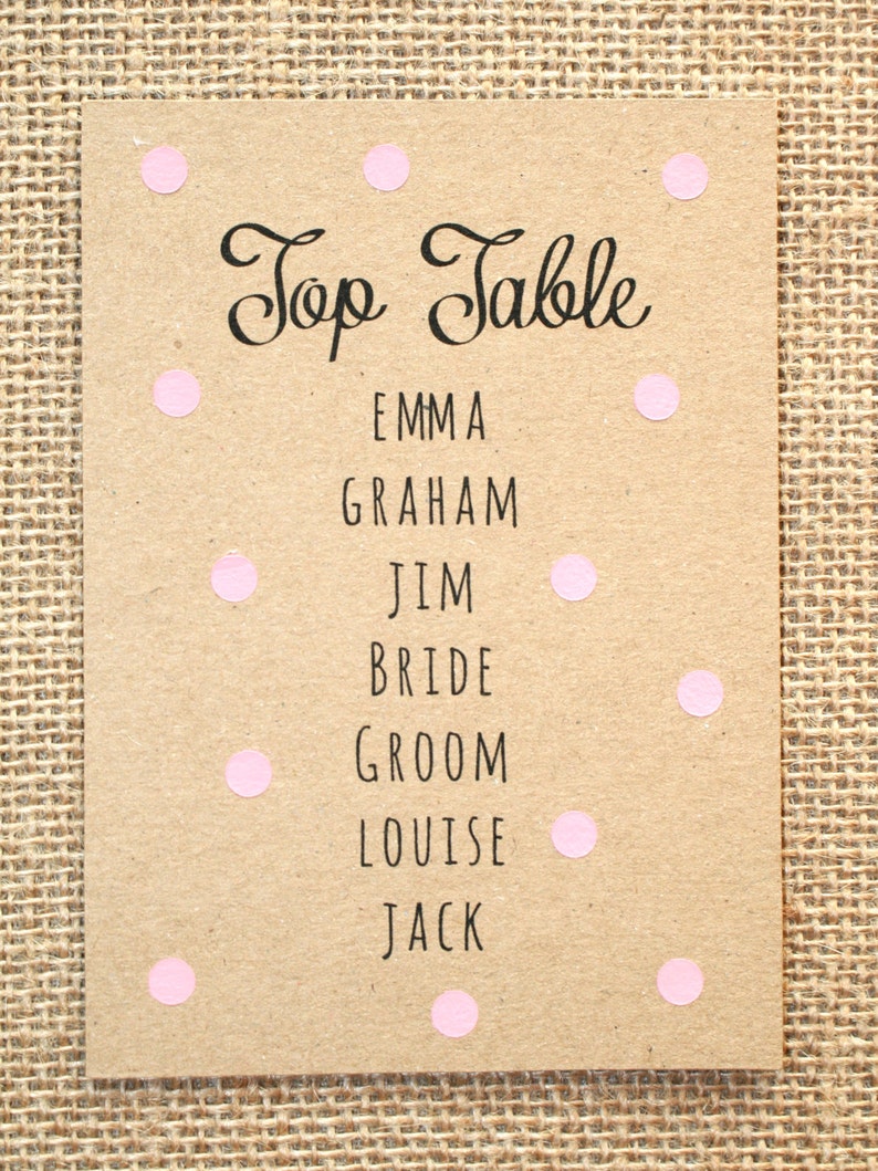Pastel Polka Dot Table Plan Card image 1