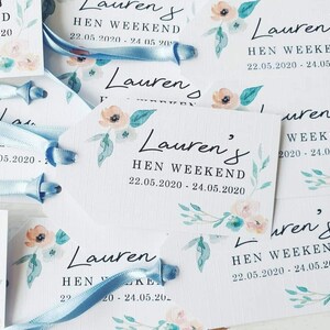 Rustic, Elegant, Pretty, Floral Hen Party Tags Hen Party, Hen Party Bags, Hen Party Favours, Hen Weekend image 2