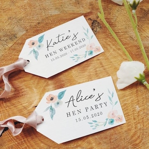 Rustic, Elegant, Pretty, Floral Hen Party Tags Hen Party, Hen Party Bags, Hen Party Favours, Hen Weekend image 7