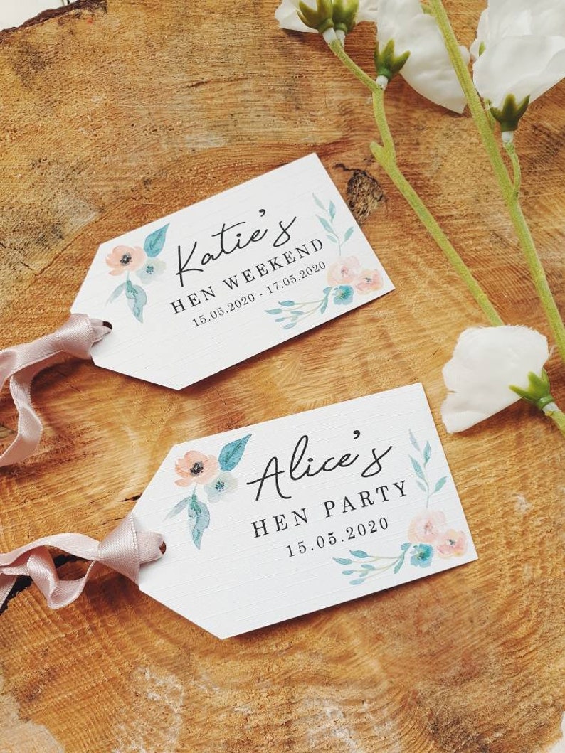 Rustic, Elegant, Pretty, Floral Hen Party Tags Hen Party, Hen Party Bags, Hen Party Favours, Hen Weekend image 7