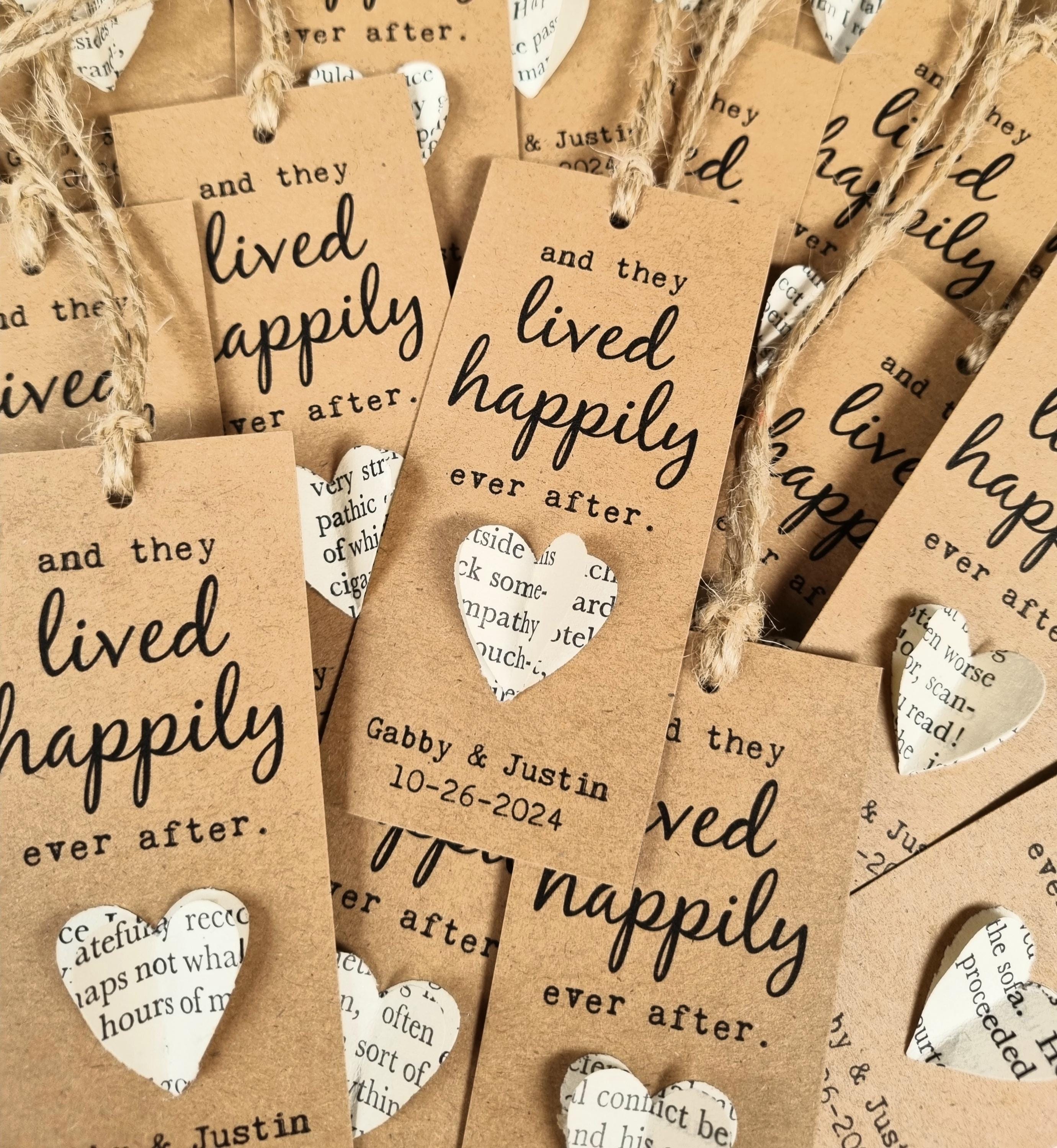 Happily Ever After - Story Book, Fairytale, Book Lover, Hand Crafted Wedding Favour Tags With 3D Paper Heart Detailing