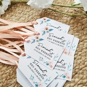 Rustic, Elegant, Pretty, Floral Hen Party Tags Hen Party, Hen Party Bags, Hen Party Favours, Hen Weekend image 3