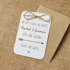 Tying the Knot Save The Date Cards with twine bow detailing image 3