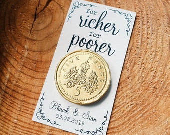 For Richer For Poorer Chocolate Coin Wedding Favour - Wedding Guests, Personalised Favours, Gift, Favor