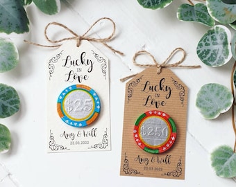 Lucky in Love Chocolate Casino Chip Wedding Favours