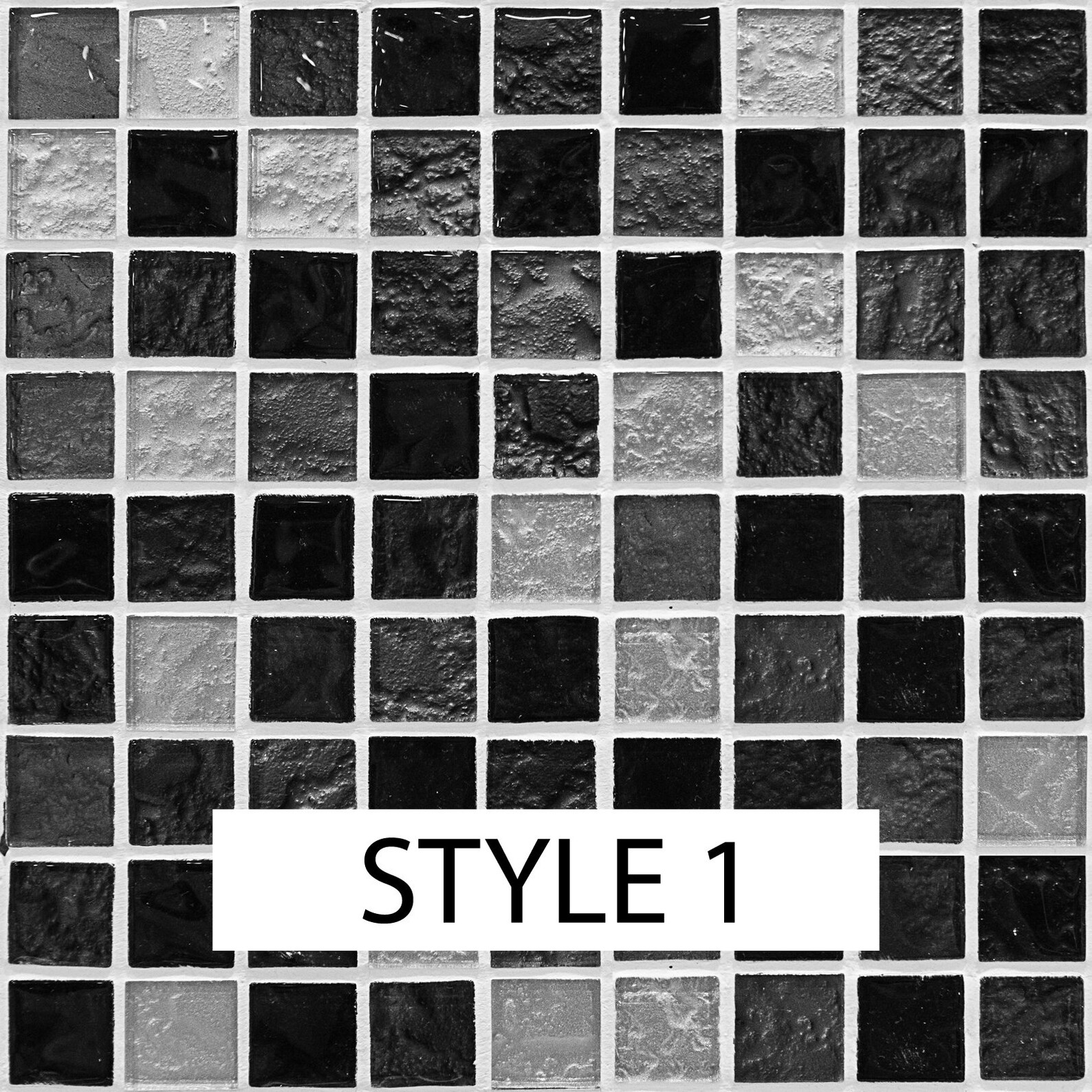Mosaic Tile Stickers for Kitchen or Bathroom Black Grey Etsy UK