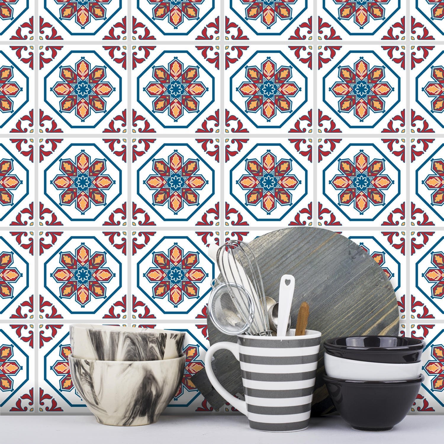 Traditional Tile Stickers Transfers 100mm x 100mm for Kitchen Etsy