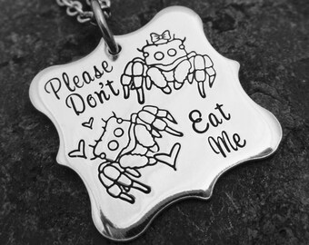 Jumping Spider Hand-stamped Pewter Pendant