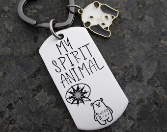 My Spirit Animal - Swear Bear Keychain - handmade keychain - funny gift - hilarious gift - handmade gift