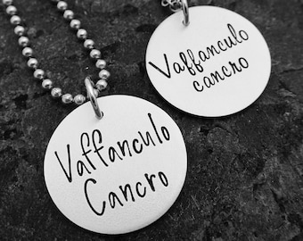 Vaffanculo Cancro: Italian Fuck Cancer Hand-stamped Necklace, Keychain, or Charm