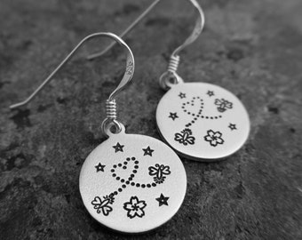 Firefly Love and Light Hand Stamped Earrings