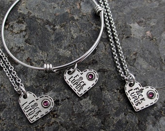 F*ck Lupus - Hand Stamped Lupus Bracelet, Necklace, or Charm - Pewter Heart with Swarovski crystal - Lupus Support - Lupus Awareness