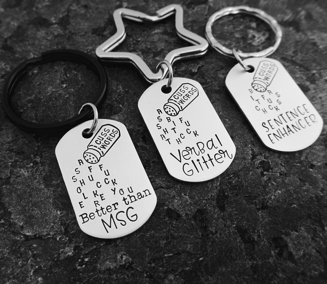 Cuss Words, Sentence Enhancer/better Than Msg/verbal Glitter Keychain