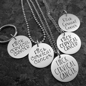 Kidney Cancer Support Jewelry or Charm Keychain Stamping Cancer Out Hand Stamped Kidney Cancer Necklace F*ck Kidney Cancer