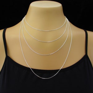 ADD ON Sterling Silver 1.5mm Delicate Flat Cable Chain Necklace