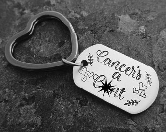 Cancer's a Cunt - Cancer Keychain - Hand Stamped Cancer Accessories - Cancer Support - Stamping Cancer Out - Cancer Awareness