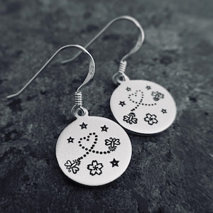 Firefly Love and Light Hand Stamped Earrings