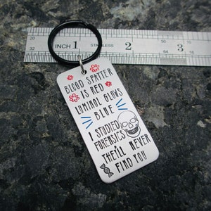 Funny Forensics Keychain Forensics Gift Forensic Science Keychain Forensic Scientist Crime Scene Investigator Forensic Odontologist image 3