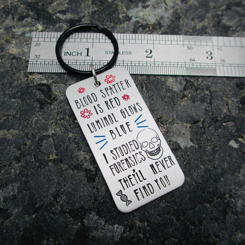 Funny Forensics Keychain Forensics Gift Forensic Science Keychain Forensic Scientist Crime Scene Investigator Forensic Odontologist image 3