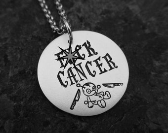 Fuck Cancer: Hand-stamped Necklace, Keychain, or Charm