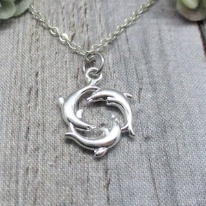 Dolphin Necklace, Ocean Necklace, Dolphins Jewelry, Beach Necklace  Gifts For Her
