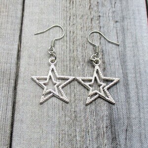 Star Earrings Star Jewelry Gift For Her Gifts Under 20 Star Gift image 1