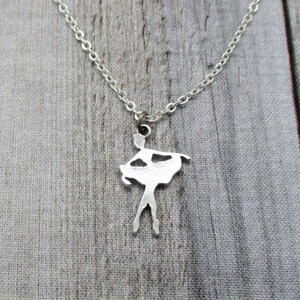 Small Ballerina Necklace Silver Ballerina Charm Jewelry Ballet Necklace Ballet Jewelry Dancer Gifts For Her Dance Sports Jewelry