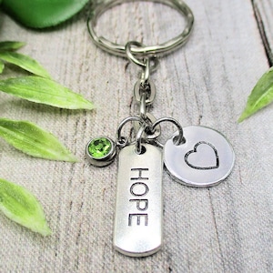 Llavero de esperanza personalizado con sello a mano, regalo motivacional, llavero personalizado, regalos para ella/él
