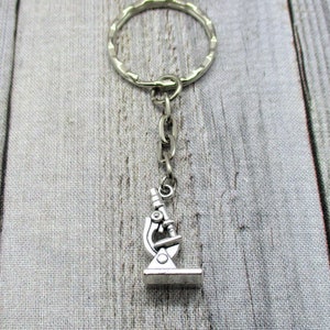 Microscope Keychain Science Keychain STEM Keychain Biology Keychain