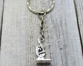 Microscope Keychain Science Keychain STEM Keychain Biology Keychain