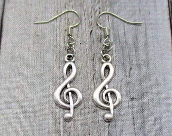 Treble Clef Earrings Music Note Earrings Treble Clef  Jewelry   Music Lovers Earrings Music Earrings Music Note Jewelry