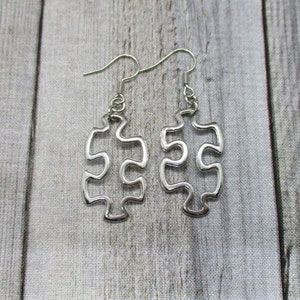 Puzzle Piece Earrings Puzzle Earrings  Jigsaw Puzzle Piece Earrings Gifts Under 20