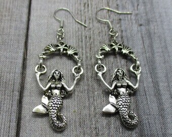 Mermaid Earrings Mermaid Jewelry Sea Dangle Earrings Mythology Gift Beach Jewelry  Mermaid Core Jewelry Mermaid Gifts For Her